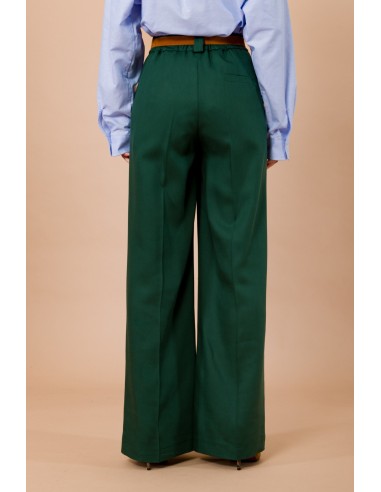 Calças palazzo com cinto na cintura e elástico na parte de trás Maryley