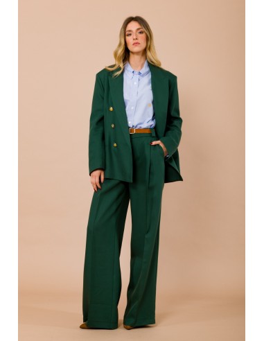 Calças palazzo com cinto na cintura e elástico na parte de trás Maryley