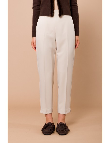 Calças de corte cigarette com elástico na parte de trás Maryley