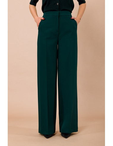 Calças palazzo com elástico no centro das costas Maryley