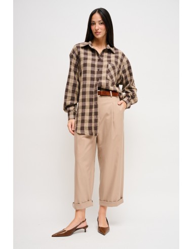 Calças cropped com cinto Maryley