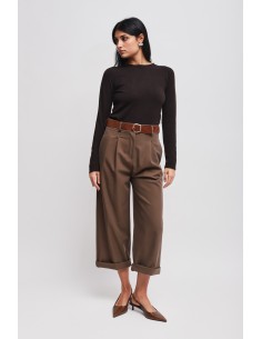 Calças Cropped com Cinto Maryley 2