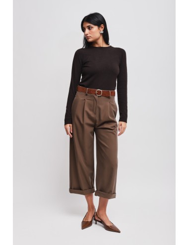 Calças Cropped Com Cinto Maryley