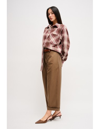 Calças cropped com cinto Maryley