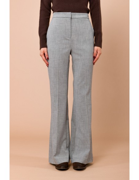 Calça flare em grisaglia Maryley