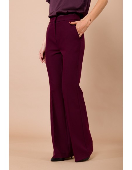 Calças boca de sino com bolsos à francesa Maryley