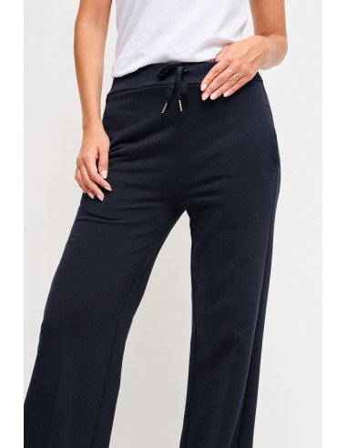 Calças Palazzo em felpa com cordão na cintura Maryley