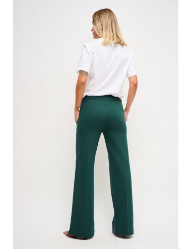 Calças palazzo em felpa com cordão na cintura Maryley