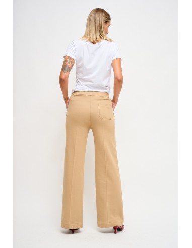 Calças Palazzo em Felpa com Cordão na Cintura Maryley