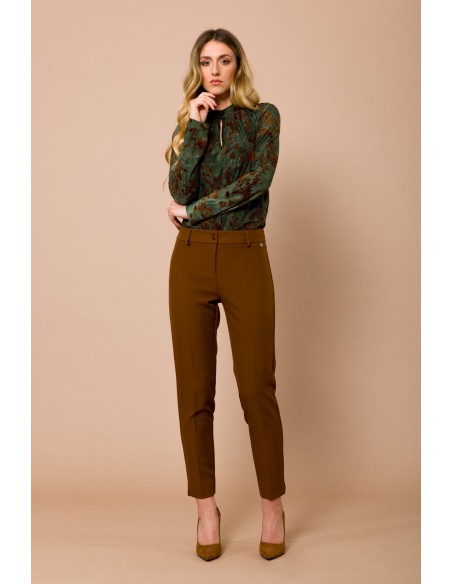 Calças cigarrete com fenda na barra Maryley