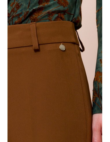 Calças cigarette com abertura na bainha Maryley