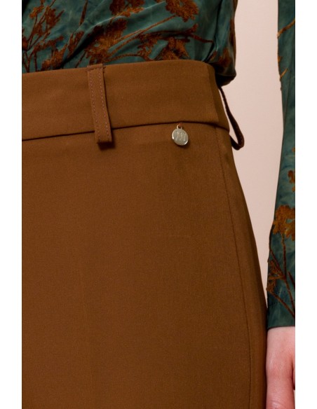 Calças cigarette com abertura na bainha Maryley