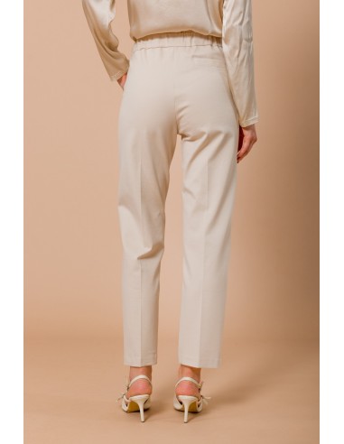 Calça em punto Milano reta com elástico na parte de trás Maryley