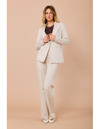 Calças Em Ponto Milano Palazzo Com Bolsos À Francesa Maryley