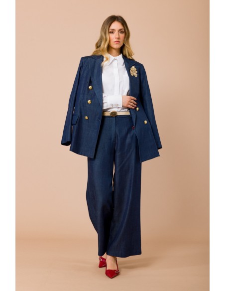 Calças Palazzo Com Cinto Em Camurça Na Cintura Maryley