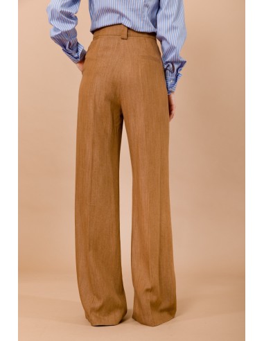 Calças palazzo com passadores e bolsos à francesa Maryley