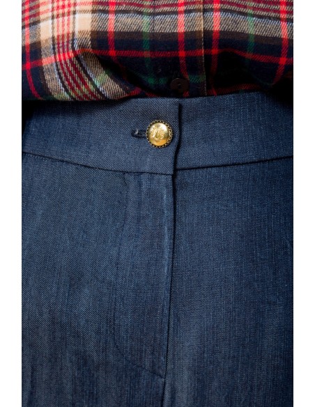 Calças palazzo com cinto interior masculino Maryley