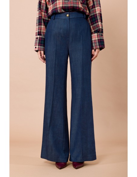 Calças palazzo com cinto interno masculino Maryley