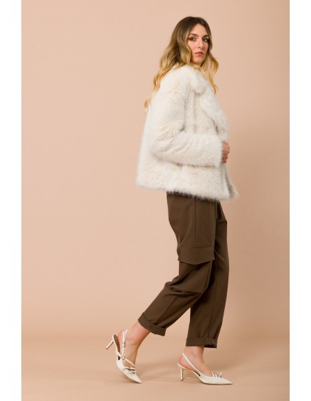 Calças cargo com elástico na parte de trás da cintura e pendentes na frente Maryley