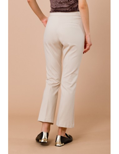 Calças Trombeta em Punto Milano com Bolsos à Francesa Maryley