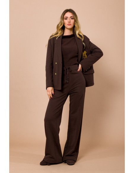 Casaco em felpa oversize com bordado do logo no bolso do peito Maryley