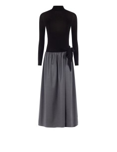 Vestido Longo Evasê Com Efeito De Duas Peças E Nó Numa Anca Rinascimento - Vestiti Firmati Life Smiles 2