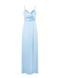 Vestido Longo Com Saia Rodada Em Cetim E Decote Drapeado Rinascimento - Vestiti Firmati Life Smiles