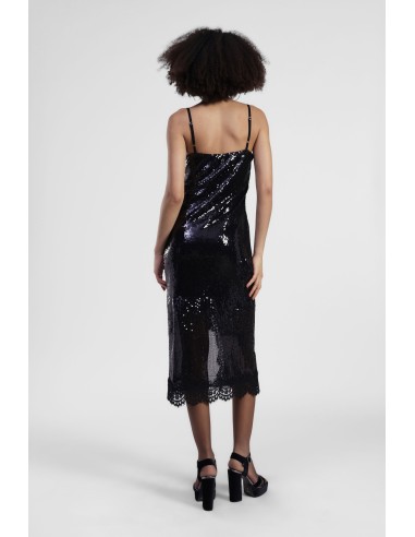 Vestido Midi Com Lantejoulas E Alças Finas Dixie