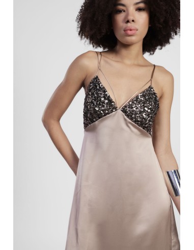 Vestido Midi com Alças e Top de Paetês Dixie