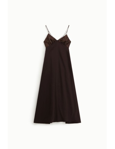 Vestido midi com alças e top de lantejoulas Dixie