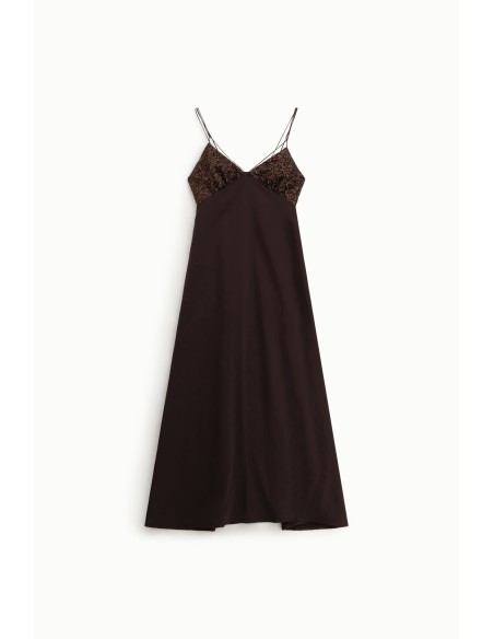 Vestido midi com alças e top de lantejoulas Dixie