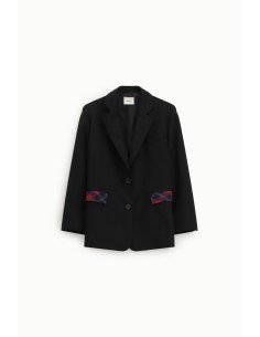 Blazer com bolsos, padrão xadrez e fecho de botão Dixie 2
