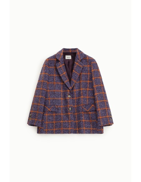 Blazer xadrez com bolsos e botões frontais Dixie