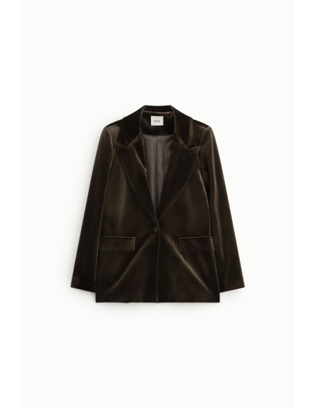 Blazer Aveludado com Bolsos de Aba Dixie