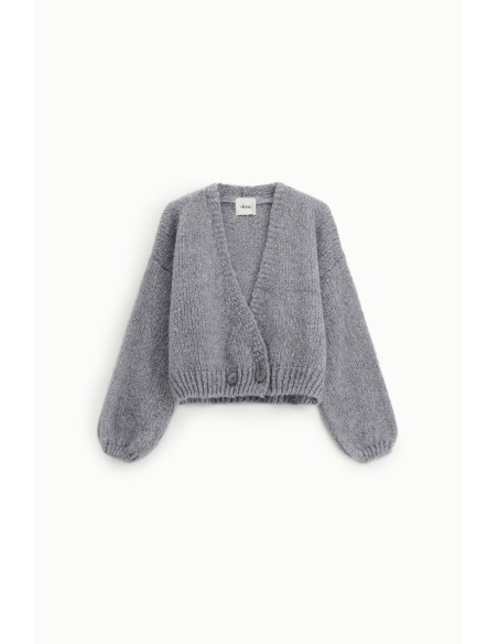 Cardigan curto com mangas largas e botões Dixie