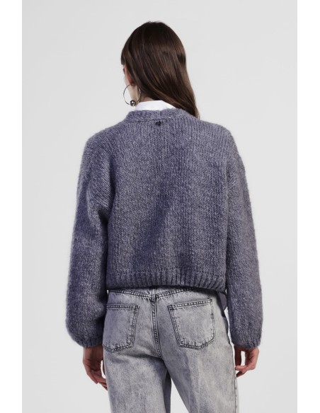 Cardigan curto com mangas largas e botões Dixie