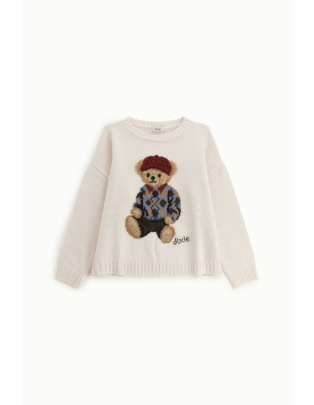 Camisola de gola redonda com motivo de ursinho estampado Dixie