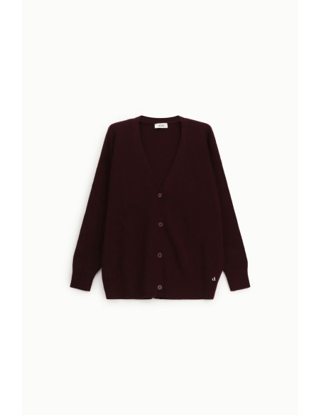 Cardigan em malha lisa com botões e decote em V Dixie