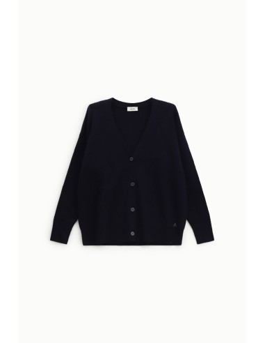 Cardigan em malha lisa com botões e decote em V Dixie