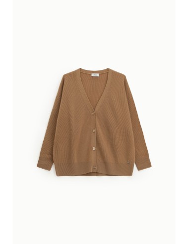 Cardigan em Malha Lisa com Botões e Decote em V Dixie