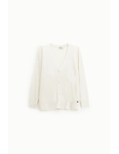 Cardigan em malha lisa com botões e decote em V Dixie