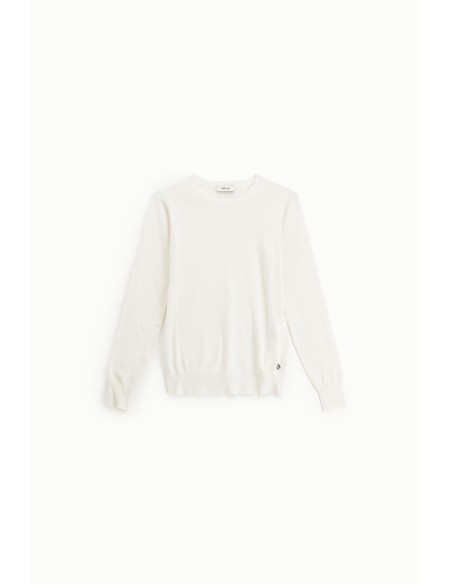 Camisola de gola redonda modelo pulôver básico Dixie