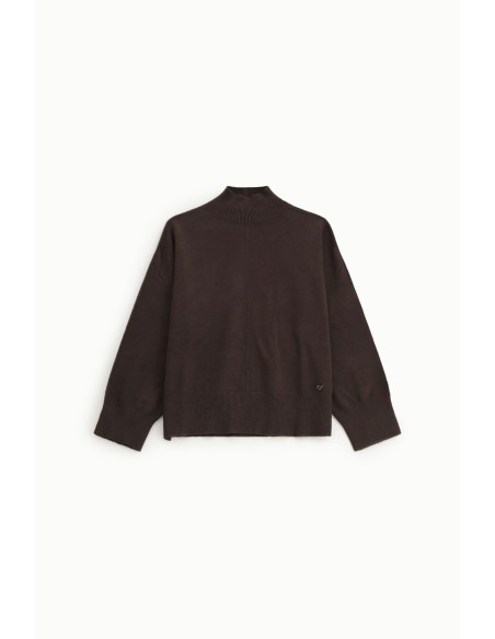 Camisola de gola alta com mangas largas e borda canelada Dixie