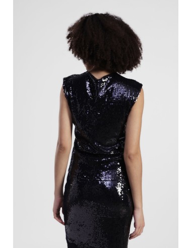 Top Sem Mangas com Lantejoulas e Decote em V Dixie