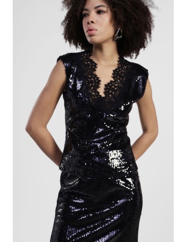 Top sem mangas com lantejoulas e decote em V Dixie