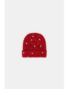 Gorro Canelado Com Pérolas Decorativas Dixie