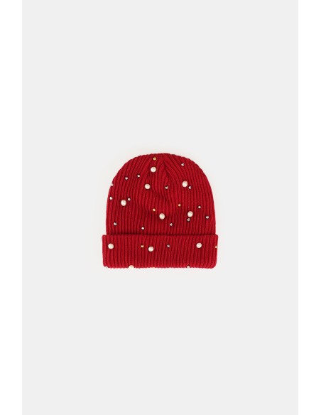 Gorro Canelado Com Pérolas Decorativas Dixie