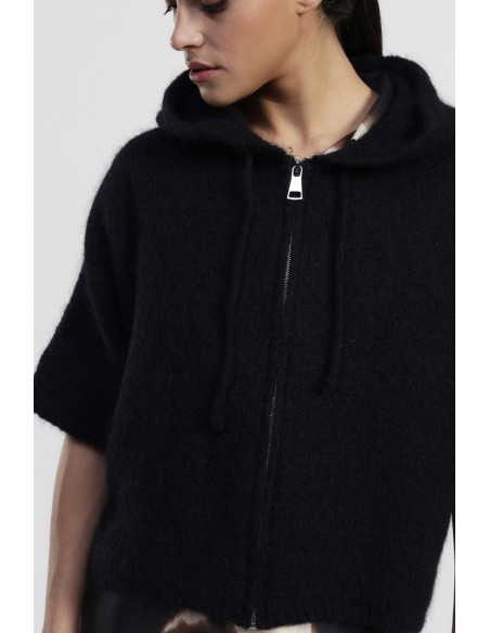 Cardigan Com Capuz, Fecho De Correr E Mangas Ao Cotovelo Dixie - Vestiti Firmati Life Smiles