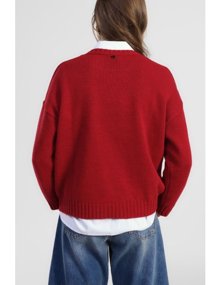 Camisola de gola redonda com estampa de laço e bolinhas Dixie