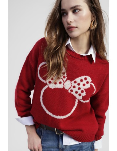 Camisola de gola redonda com estampa de laço e poás Dixie
